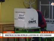 Nacional: ministro de Cultura respalda defensa del voto ciudadano