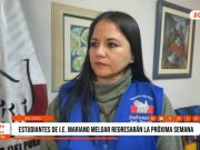 Trujillo: estudiantes de I E. Mariano Melgar regresarán a clases la próxima semana