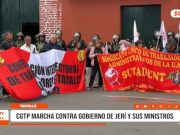 Trujillo: protesta de la CGTP rechaza elección de José Jerí