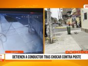Trujillo : detienen a conductor tras chocar contra poste