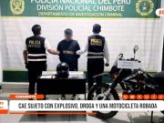 Chimbote: detienen a sujeto con explosivo, droga y moto robada