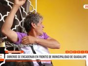 Pacasmayo: obreros se encadenan en frontis de municipalidad de Guadalupe