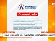 Trujillo: Óscar Acuña queda fuera de Alianza para el Progreso