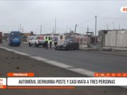 Salaverry: automóvil derriba poste y causa grave accidente