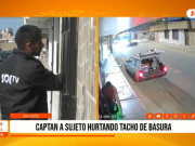 Trujillo: captan sujeto robando tacho de basura