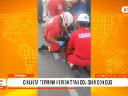 Trujillo: Ciclista queda gravemente herido tras choque con bus de personal