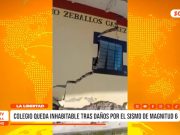 Julcán: colegio inhabitable tras sismo magnitud 6