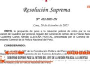 La Libertad: Gobierno dispuso pase al retiro del jefe policial de La Libertad