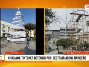 Chiclayo: tiktoker detenido tras desarmar árbol navideño en parque principal