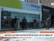 Lima: Amplían plazo para retiro de hasta 4 UIT AFP