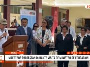 Piura: Ministro de Educación enfrentó protesta de maestros