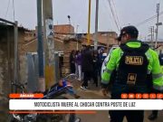 Huaraz: Motociclista muere tras chocar con poste de luz