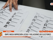Nacional: ONPE inicia impresión de listas para elecciones
