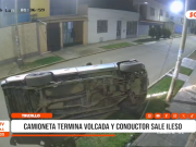 Trujillo: camioneta termina volcada y conductor sale ileso