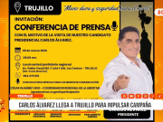Trujillo: Carlos Álvarez llega a la ciudad para impulsar campaña