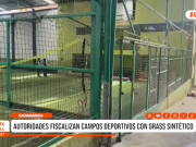Cajamarca: autoridades fiscalizan campos deportivos con grass sintético