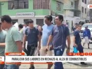 Lambayeque: paralizan sus labores en rechazo al alza de combustibles
