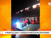 Pasco: roca impacta bus en carretera y deja tres muertos