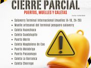 Cierre parcial de puertos por oleaje anómalo