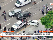 Trujillo: choque múltiple deja tres heridos en plaza mayor