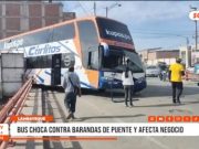 Lambayeque: bus choca contra barandas de puente y afecta negocio