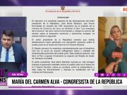 «Balcázar está perdido; mejor que se quede calladito y haga lo mínimo necesario para llegar al 28 de julio»: María del Carmen Alva, congresista de Acción Popular