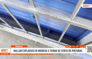 Trujillo: hallan explosivo en ingreso a tienda de venta de pinturas
