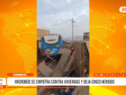 Chimbote: microbús informal deja cinco heridos tras impactar contra viviendas