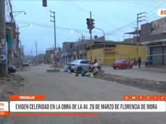 Trujillo: exigen celeridad en obra de av. 26 de marzo de Florencia de Mora