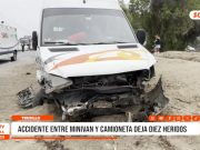 Trujillo: accidente entre minivan y camioneta deja diez heridos