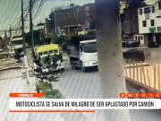 Trujillo: motociclista se salva en accidente vial grave