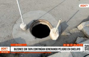 Chiclayo: Buzones abiertos generan peligro en céntrica calle