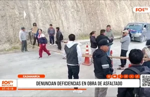 Cajamarca: denuncian deficiencias en obra de asfaltado