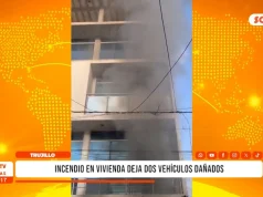 Trujillo: incendio en vivienda deja dos vehículos dañados