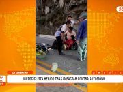 Otuzco: motociclista herido tras impactar contra automóvil