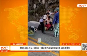 Otuzco: motociclista herido tras impactar contra automóvil