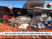 Cajamarca: cinco fallecidos tras despiste de camión cargado con ladrillos