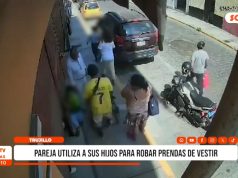 Trujillo: pareja utiliza a sus hijos para robar prendas de vestir