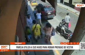 Trujillo: pareja utiliza a sus hijos para robar prendas de vestir