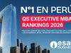 ESAN es N°1 en Perú* en el QS Executive MBA Rankings 2026 y reafirma su excelencia