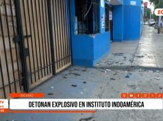 Trujillo: Detonan explosivo en Instituto Indoamérica en av. América Sur