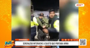 Cajamarca: serenazgo interviene a sujeto que portaba arma