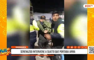 Cajamarca: serenazgo interviene a sujeto que portaba arma