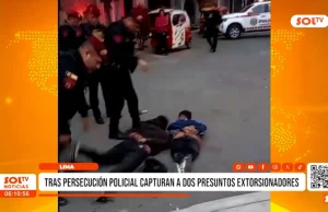 Lima: Tras persecución policial capturan a dos presuntos extorsionadores