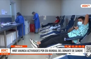 Trujillo: HRDT anuncia actividades por día mundial del donante de sangre
