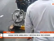 Moche: choque entre ambulancia y mototaxi deja tres heridos