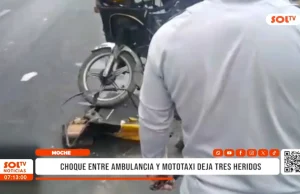 Moche: choque entre ambulancia y mototaxi deja tres heridos