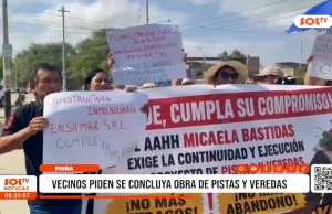 Piura: vecinos piden se concluya obra de pistas y veredas