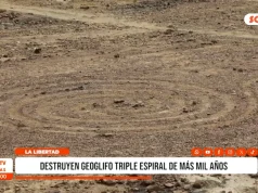 Trujillo: destruyen geoglifo triple espiral de más de mil años