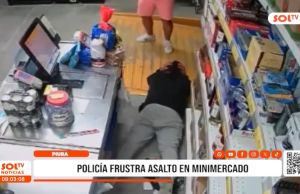Piura: policía frustra asalto en minimercado